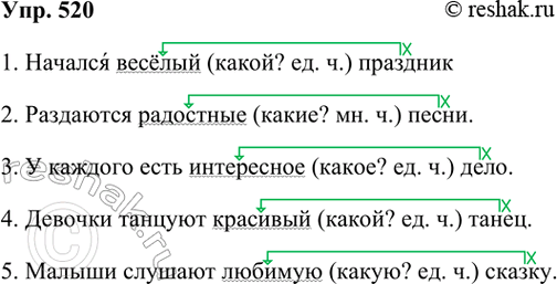����������� 520. ����� �����������. ������� �������� ��� ��������������� � ��� ��������������.1. ������� ������ ��������. 2. ��������� ��������� �����. 3. � ������� ����...