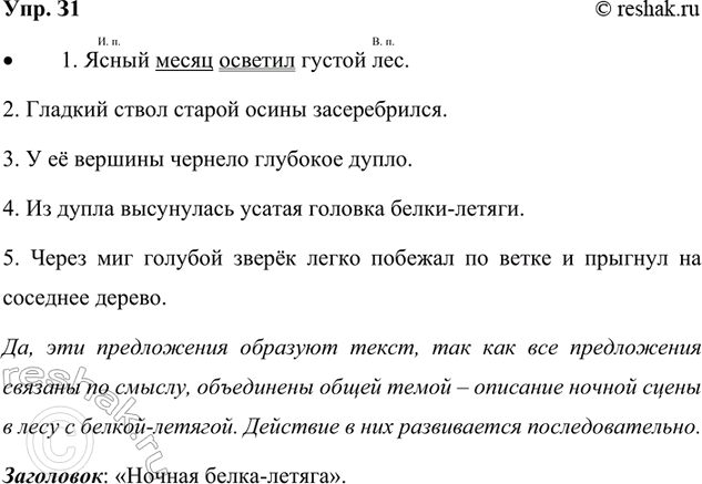 Изображение 31. Прочитайте. Спишите, вставляя пропущенные буквы и дописывая окончания имён...