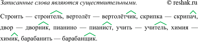 Изображение Образуйте с помощью суффиксов слова — названия разных профессий и специальностей. Запишите...