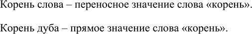 Изображение Сравните: корень слова - корень дуба.  В каком словосочетании слово корень имеет прямое, а в...