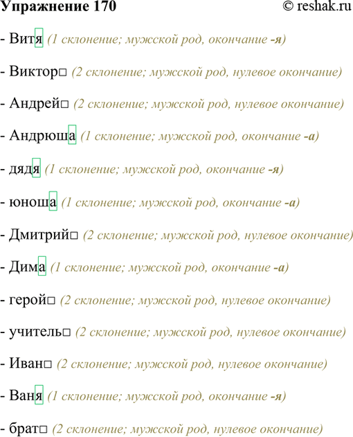 ����������� 170. �������. ������� ��������� ��� ���������������.����, ������, ������, �������, ����, �����, �������, ����, �����, �������, ����, ����, ����.����� 2- ���� (1...