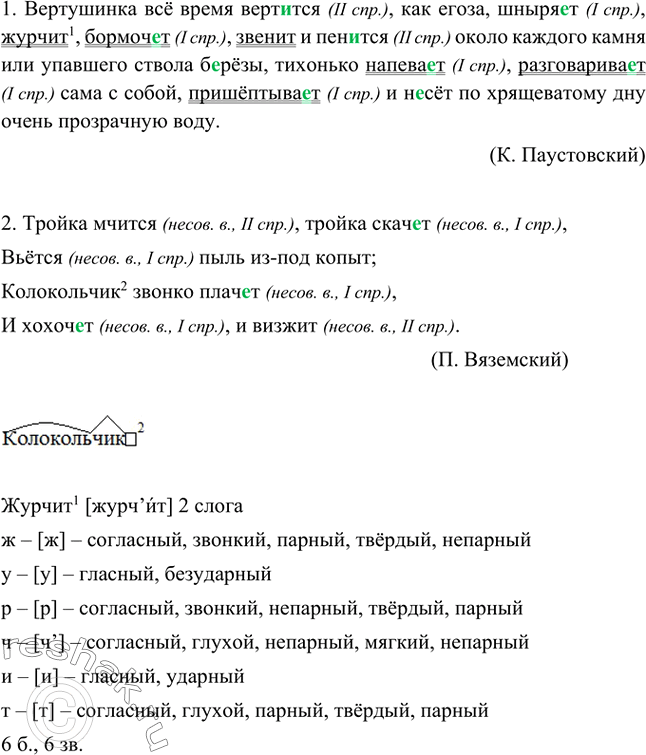 Изображение Подчеркните глаголы, с помощью которых автор передаёт шум быстрой реки Вертушинки (см....