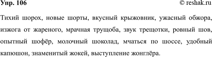 Изображение Упр.106 ГДЗ Рабочая тетрадь Разумовская 5 класс