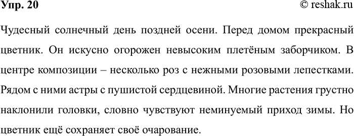 Изображение Упр.20 ГДЗ Рабочая тетрадь Разумовская 5 класс
