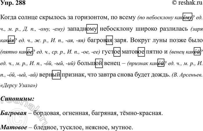 Изображение Упр.288 ГДЗ Рабочая тетрадь Разумовская 5 класс