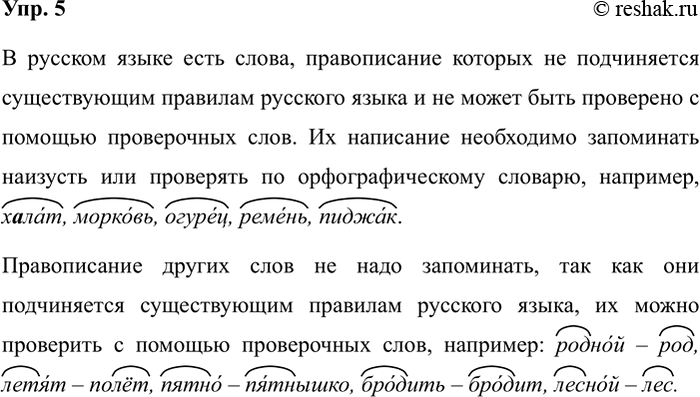 Изображение Упр.5 ГДЗ Рабочая тетрадь Разумовская 5 класс