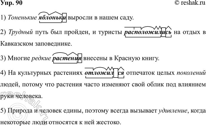 Изображение Упр.90 ГДЗ Рабочая тетрадь Разумовская 5 класс