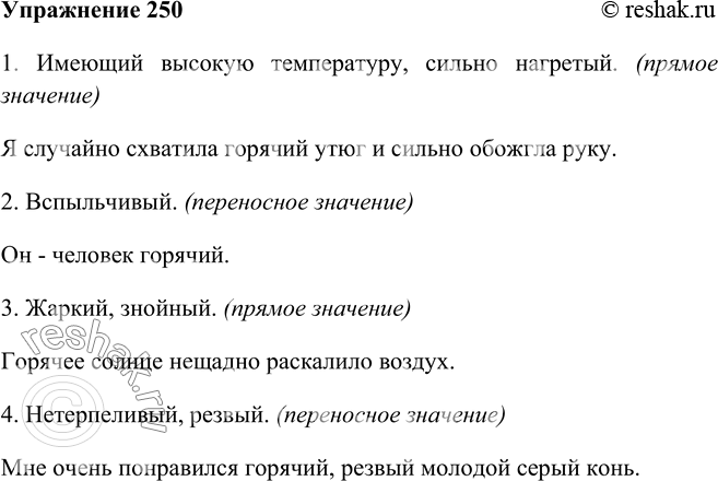 Русский язык 4 упр 250
