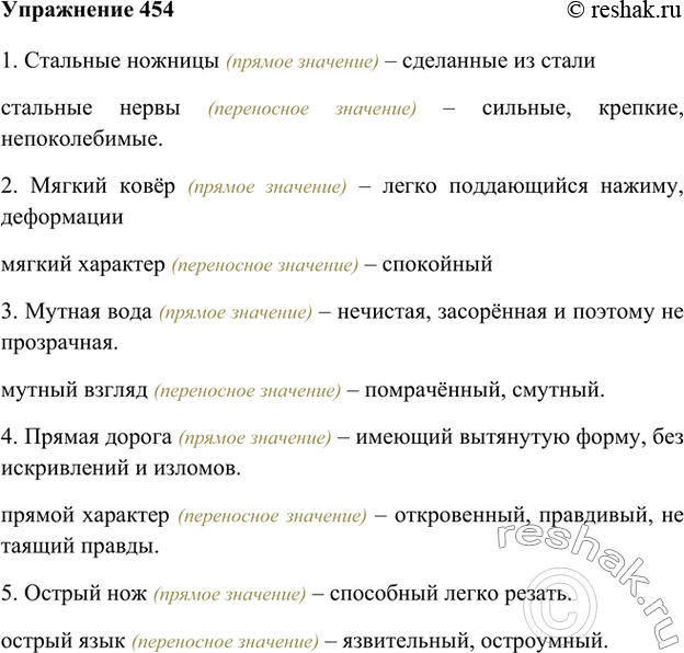 Русский язык 7 класс упр 454