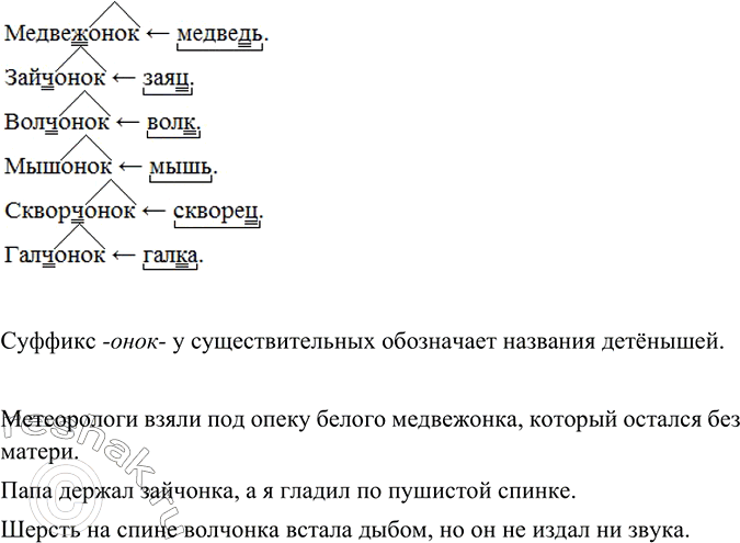 Изображение Письменно объясните способ образования данных слов. Какое значение имеют в них суффиксы?...