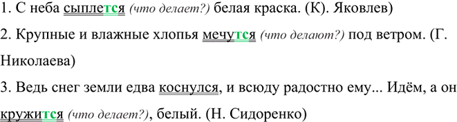 Изображение Спишите. Подчеркните возвратные глаголы.  1. С неба сыплет(?)ся белая краска. (Ю. Яковлев) 2....