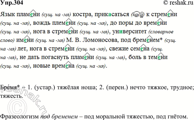 Решено)Упр.304 ГДЗ Ладыженская Баранов 6 Класс По Русскому Языку