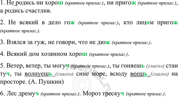 Изображение Спишите, употребив прилагательные, данные в скобках, в краткой форме. Расставьте...