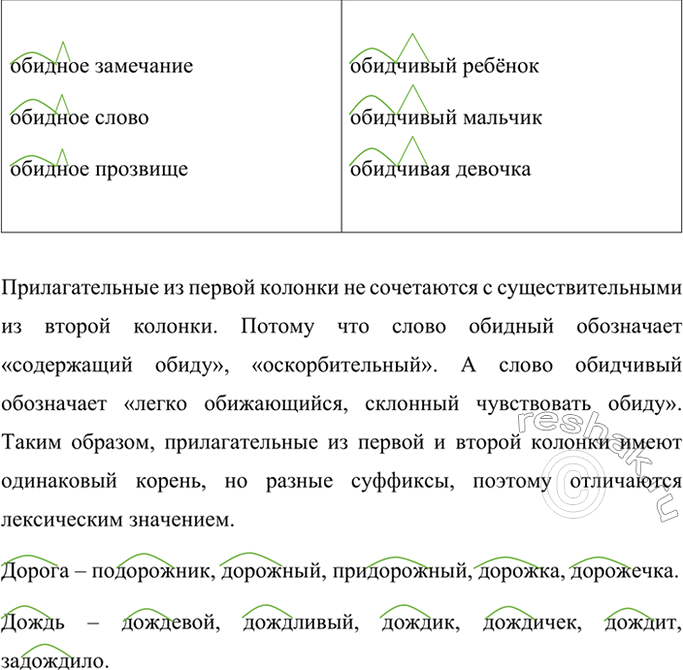 Изображение Прочитайте словосочетания. Сочетаются ли прилагательные из первой колонки с...