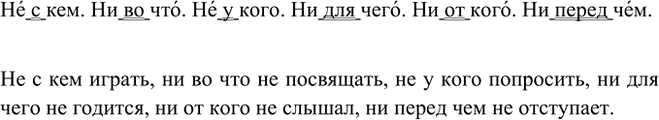 Изображение Запишите отрицательные местоимения с предлогами. Обозначьте условия выбора слитного и...