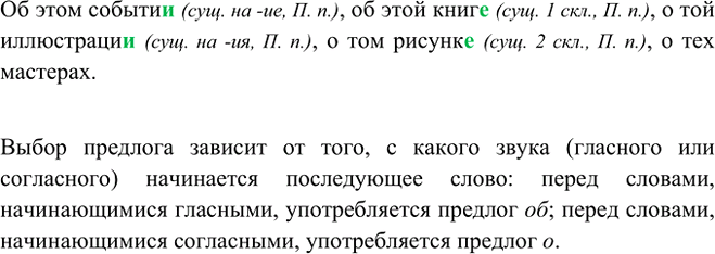 Изображение О или об? Запишите словосочетания. От чего зависит выбор дан ной орфограммы?  Об этом событии...