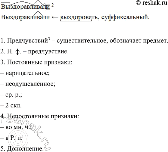 Морфемный разбор слова выздоравливали