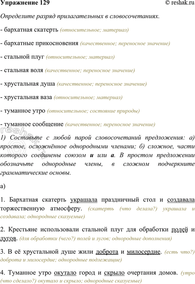 ����������� 129. ���������� ������ �������������� � ���������������.- ��������� �������� (�������������; ��������)- ��������� ������������� (������������; ����������...