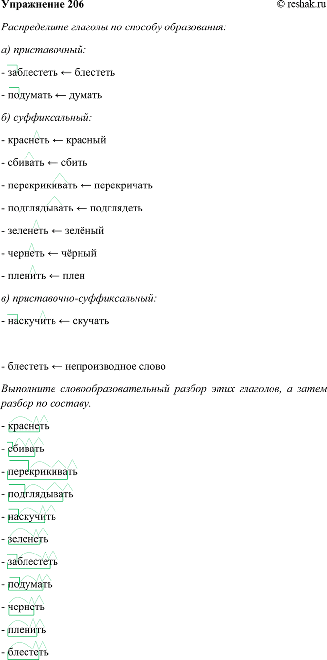 ����������� 206. ������������ ������� �� ������� �����������:�) ������������:- ���������� < ��������- �������� < �������) �������������:- �������� < �������- ������� <...