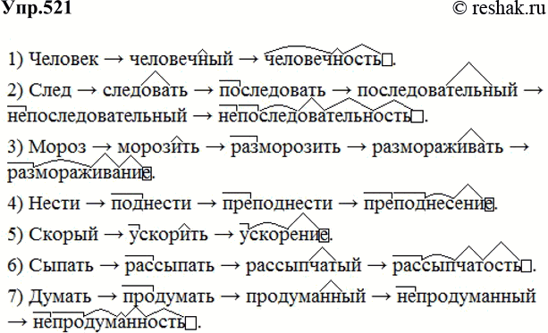 Русский язык 6 класс упр 521