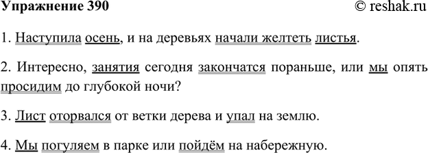 Упр 390 по русскому языку 6 класс