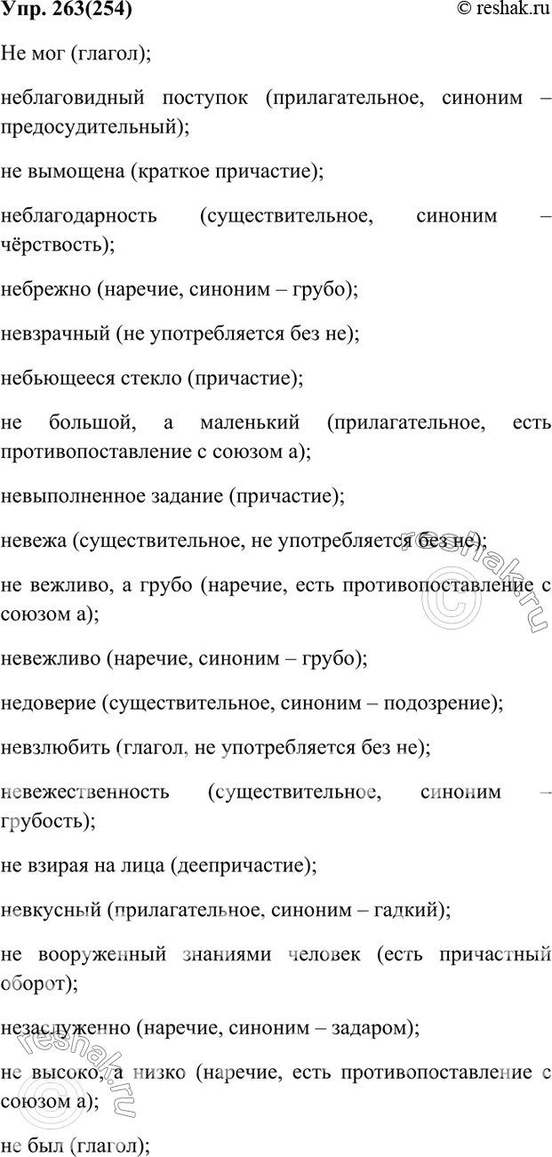 Решено)Упр.263 ГДЗ Ладыженская Баранов 7 класс по русскому языку