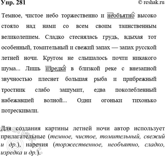 Изображение Упр.281 Ладыженская 7 класс (Русский язык)