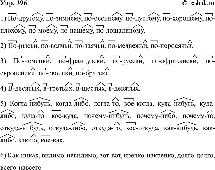 Изображение 396 1. Сгруппируйте предлоги, которые употребляются: а) с родительным падежом; б) с дательным; в)...