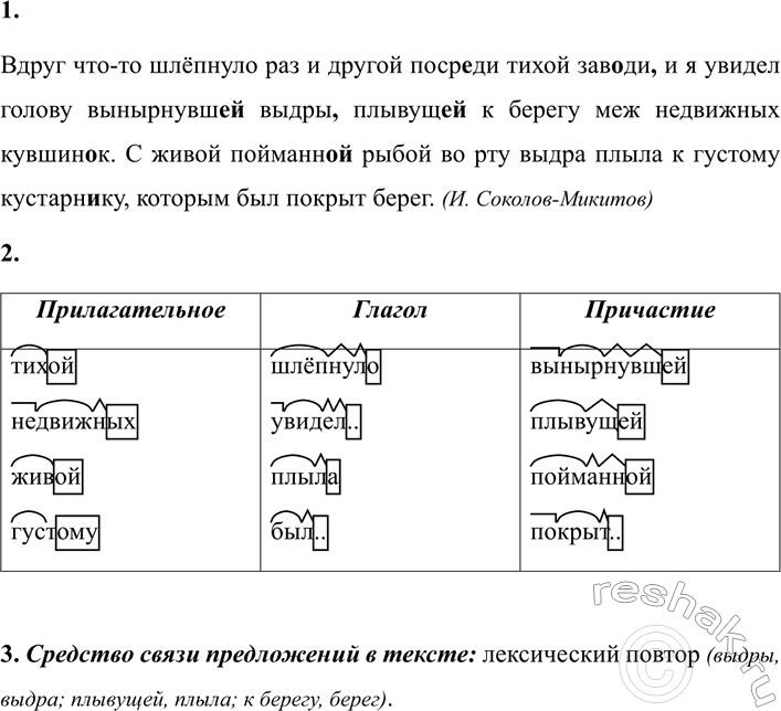 Изображение 241 1. Спишите текст, вставляя пропущенные буквы и знаки препинания.  Вдруг что-то шлёпнуло раз...