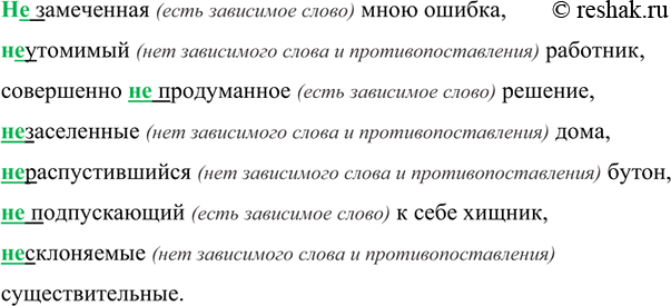 Изображение Не замеченная (есть зависимое слово) мною ошибка,   неутомимый (нет зависимого слова и...