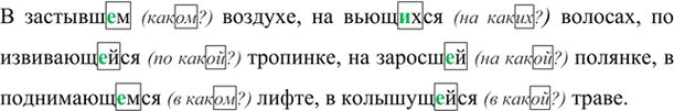 Изображение В застывш..м воздухе, на вьющ..хся волосах, по извивающ..йся тропинке, на заросш..й полянке, в...