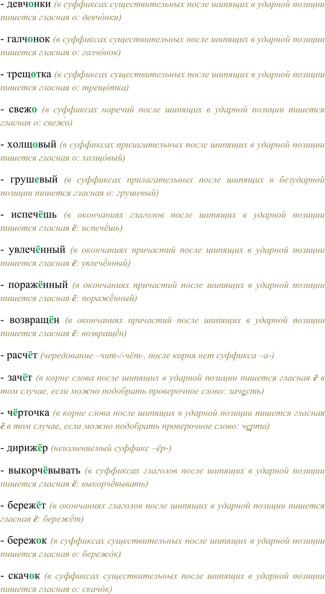 Изображение Спишите, вставляя на месте пропусков буквы о или ё.  Девч..нки, галч..нок, трещ..тка, свеж..,...