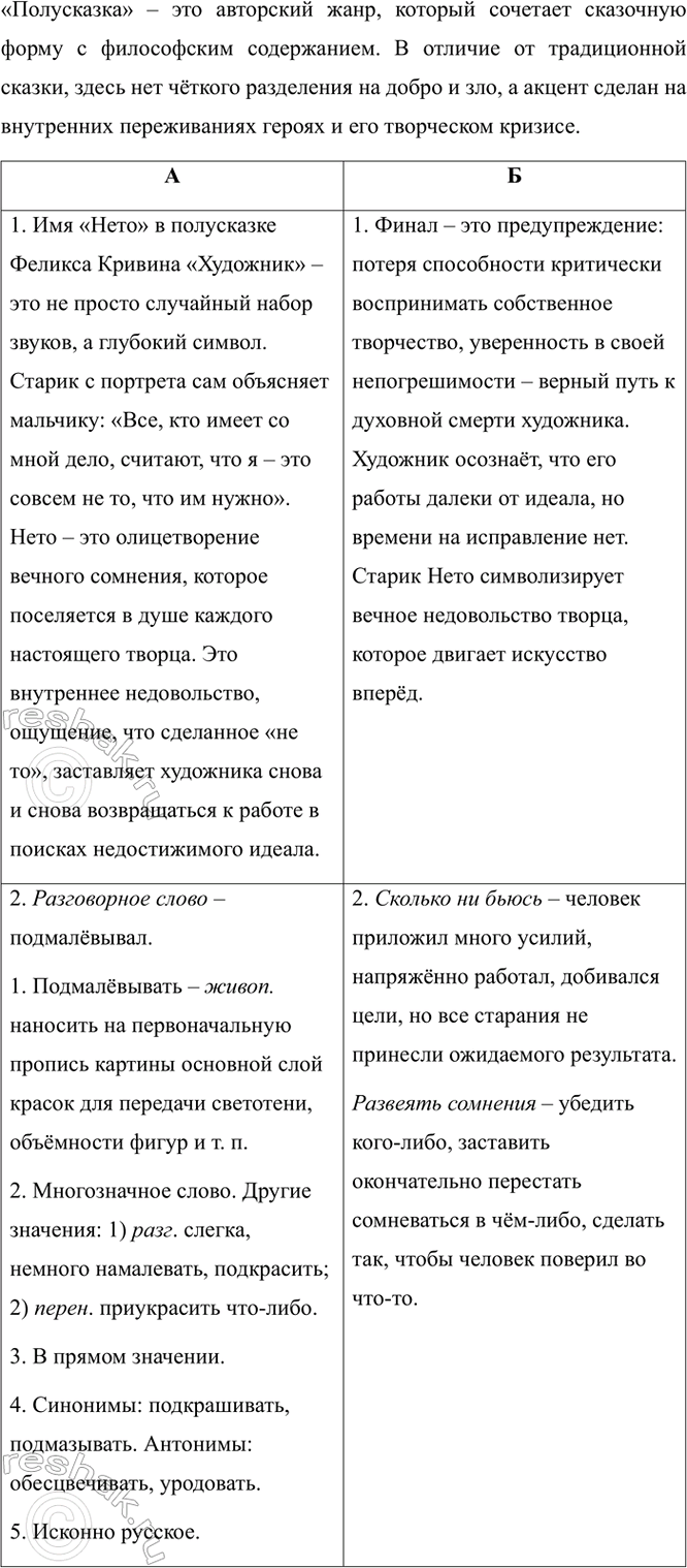 Изображение Прочитайте полусказку Ф. Д. Кривина «Художник». В чём, на ваш взгляд, состоит особенность...