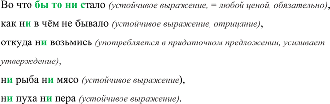 Изображение Во что (бы)то н.. стало, как н.. в чём не бывало, откуда н.. возьмись, н.. рыба н.. мясо, н.. пуха н.....