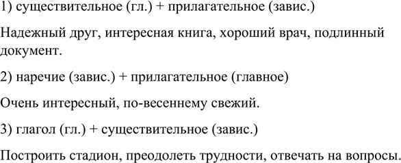 Изображение Найдите в приведённых ниже словосочетаниях главные и зависимые слова. Укажите, какими...