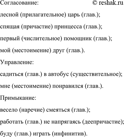 Изображение Составьте и запишите словосочетания, в которых зависимые слова были бы выражены частями...