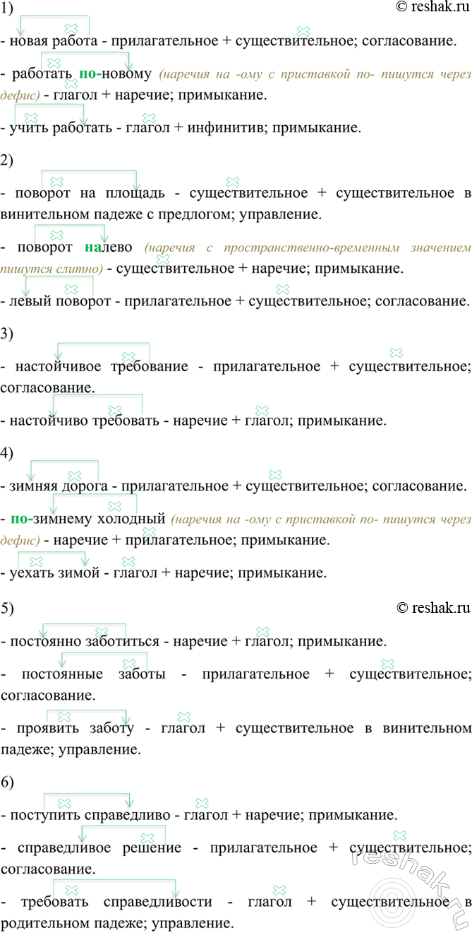 Изображение Спишите словосочетания, раскрывая скобки. Составьте схемы словосочетаний, укажите способ...