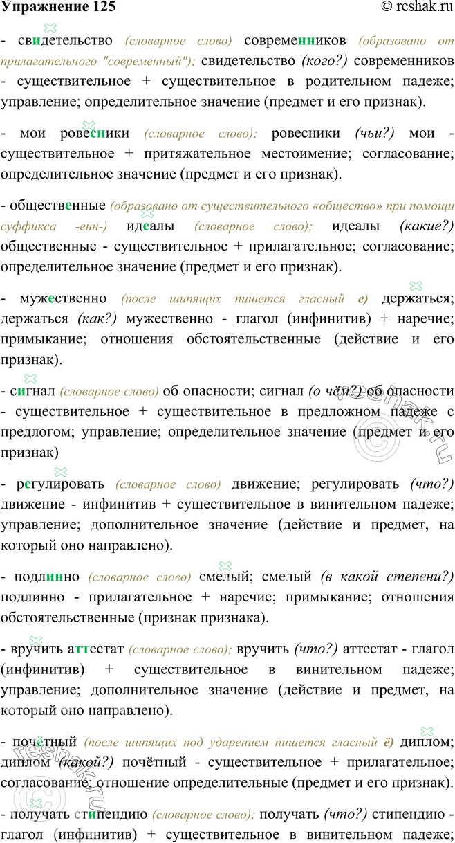 Решено)Упр.125 ГДЗ Бархударов 8 класс по русскому языку