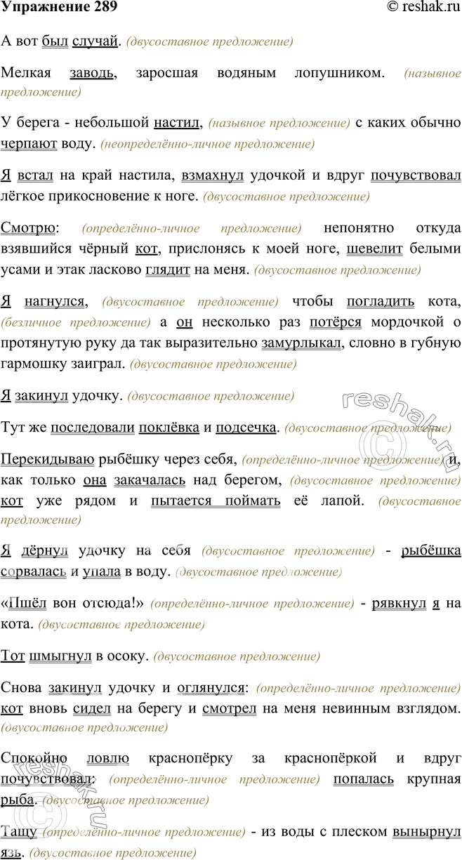 Решено)Упр.289 ГДЗ Бархударов 8 класс по русскому языку