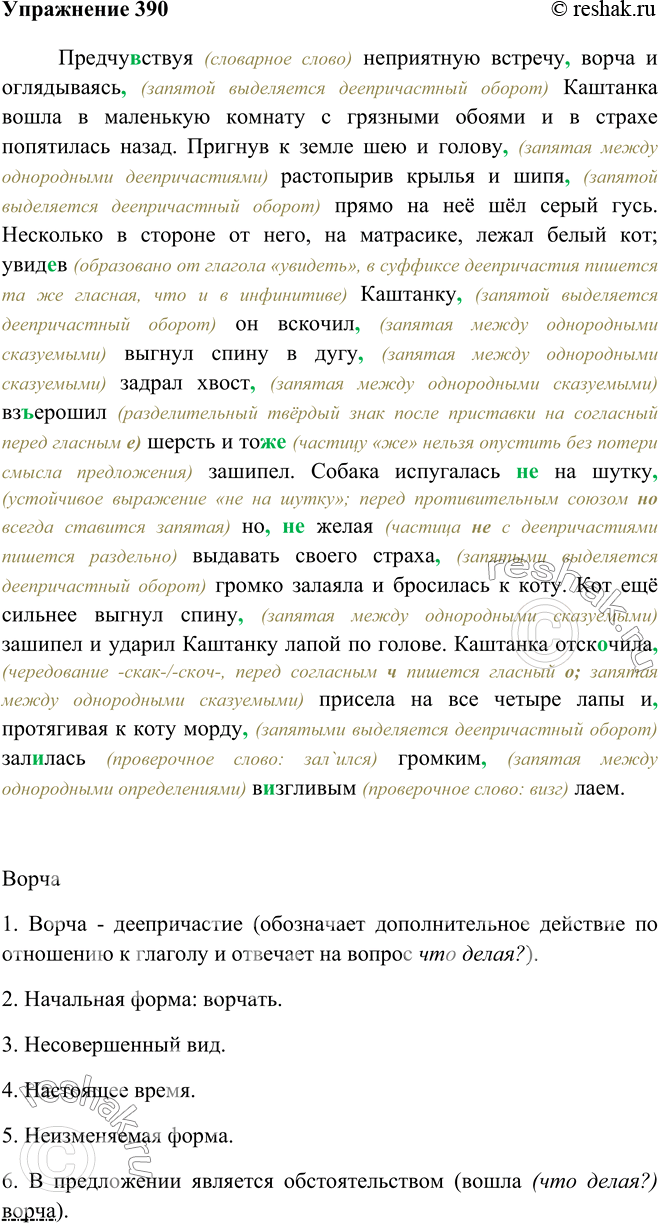 гдз 390 русский 8 класс (100) фото