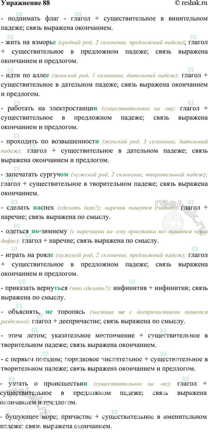 Решено)Упр.88 ГДЗ Бархударов 8 класс по русскому языку