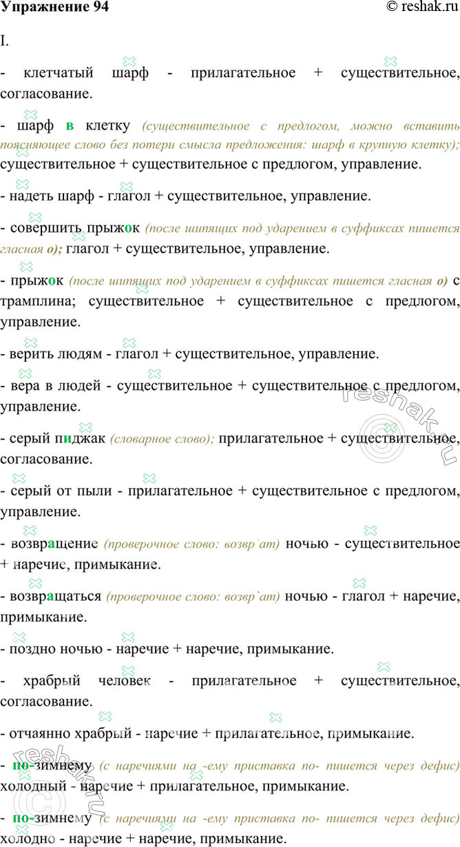 Решено)Упр.94 ГДЗ Бархударов 8 класс по русскому языку