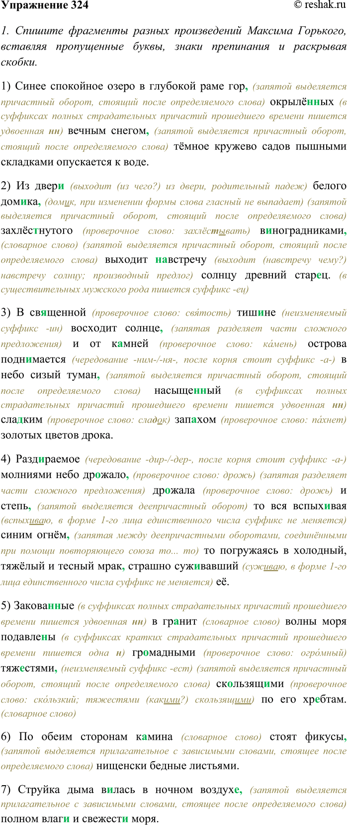 Изображение 1. Спишите, вставляя пропущенные буквы, знаки препинания и раскрывая скобки.  В одно ясное...