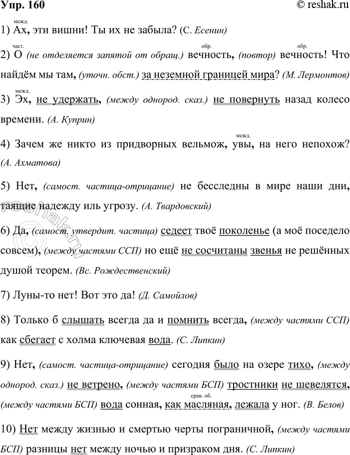 ����������� 160. ���������� � ������������ ����������� ����� ����������. ��������� �� ����������.1) ��, ��� �����! �� �� �� ������? (�. ������)2) � (�� ���������� ������� ��...