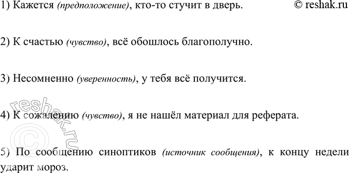 Изображение Включите в предложения вводные слова, указывающие на: 1) уверенность; 2) предположение; 3)...