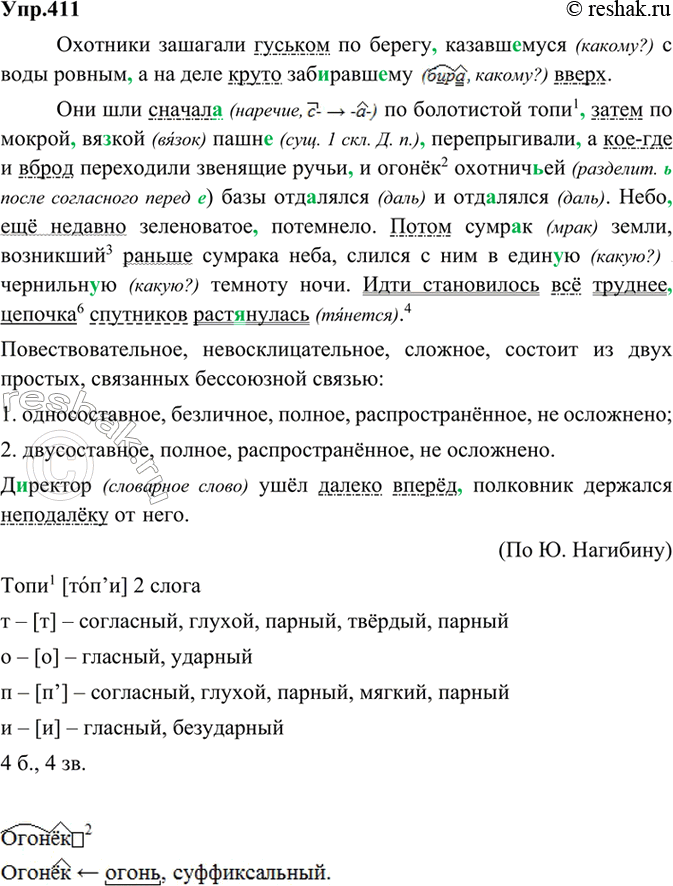 Русский язык 7 класс ладыженская упр 411