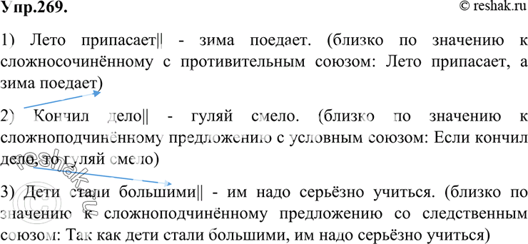 Прочитайте соблюдая интонацию перечисления. Упр 269. Интонация в бессоюзных сложных предложениях 9 класс. Упр 269 по русскому языку 6 класс. Упр 269 по русскому языку 8 класс.