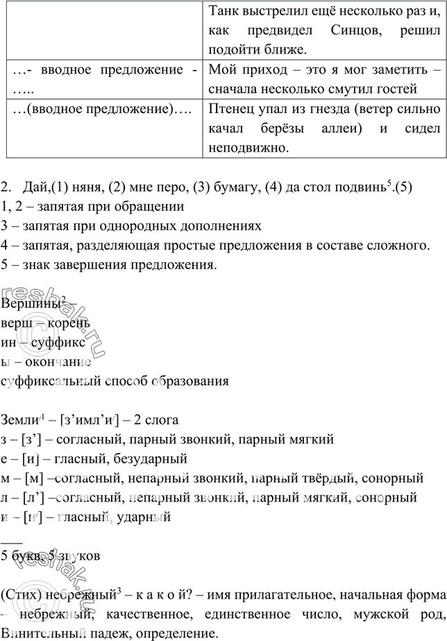 Дай няня мне перо бумагу да стол подвинь синтаксический разбор