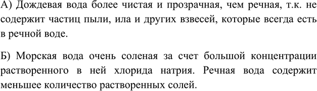 Изображение 4. Как вы отличите воду речную: а) от воды дождевой; б) от воды морской?    А) Дождевая вода более...