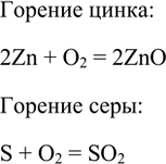 Изображение 1. При горении цинка на воздухе образуется белый порошок оксида цинка, а при горении порошка...